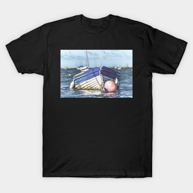 Boat and Buoy Digital Art T-Shirt by IanWL